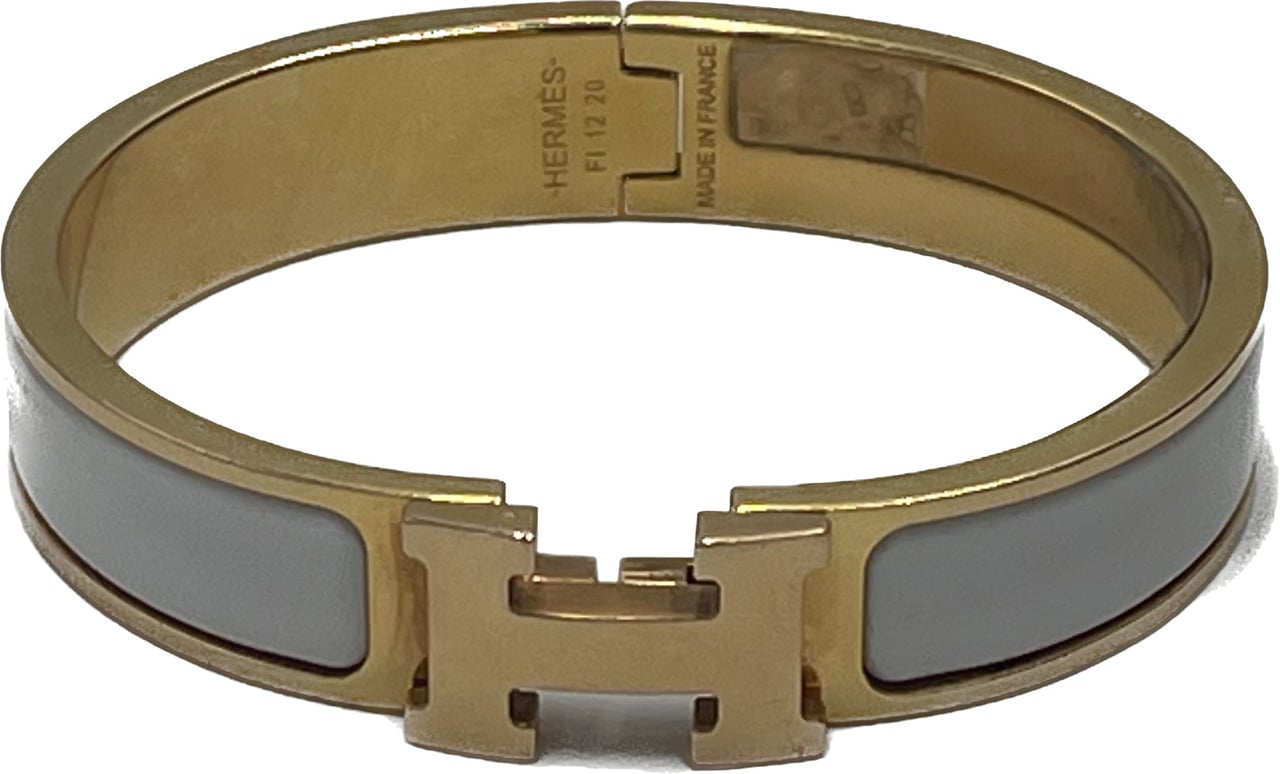 Hermès Hermes Clic H Bracelet Enamel Extra Wide Wit