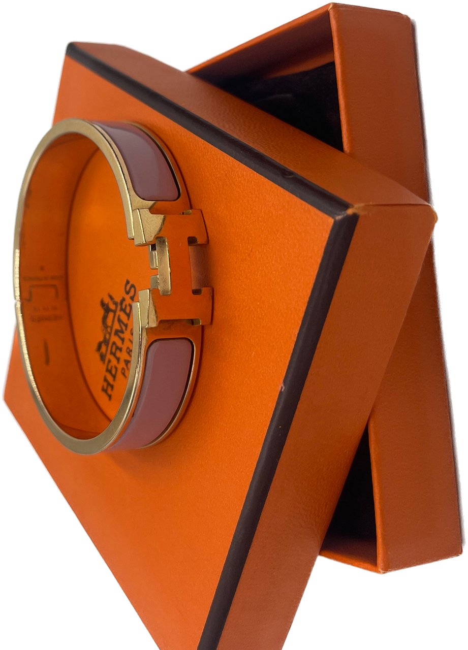 Hermès Hermes Clic H Bracelet Enamel Extra Wide Wit