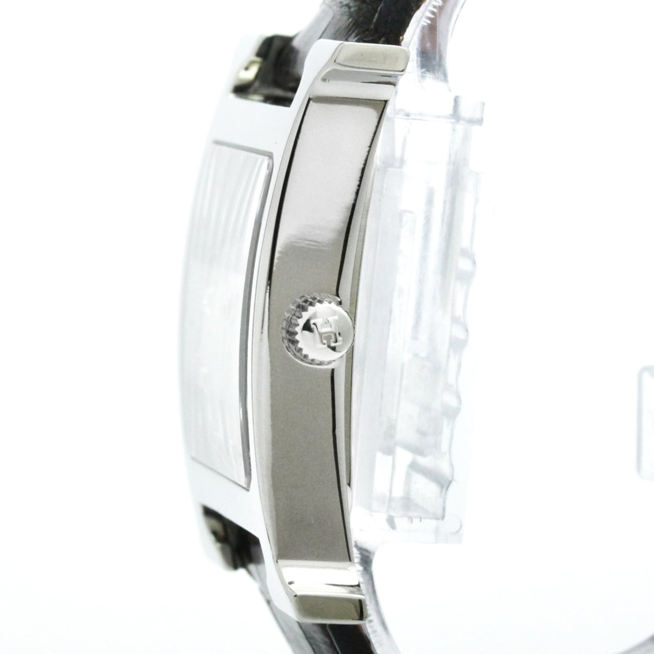Hermès Hermes Heure H Quartz Stainless Steel and Alligator with Diamond Markers and Mother of Pearl 30 Divers