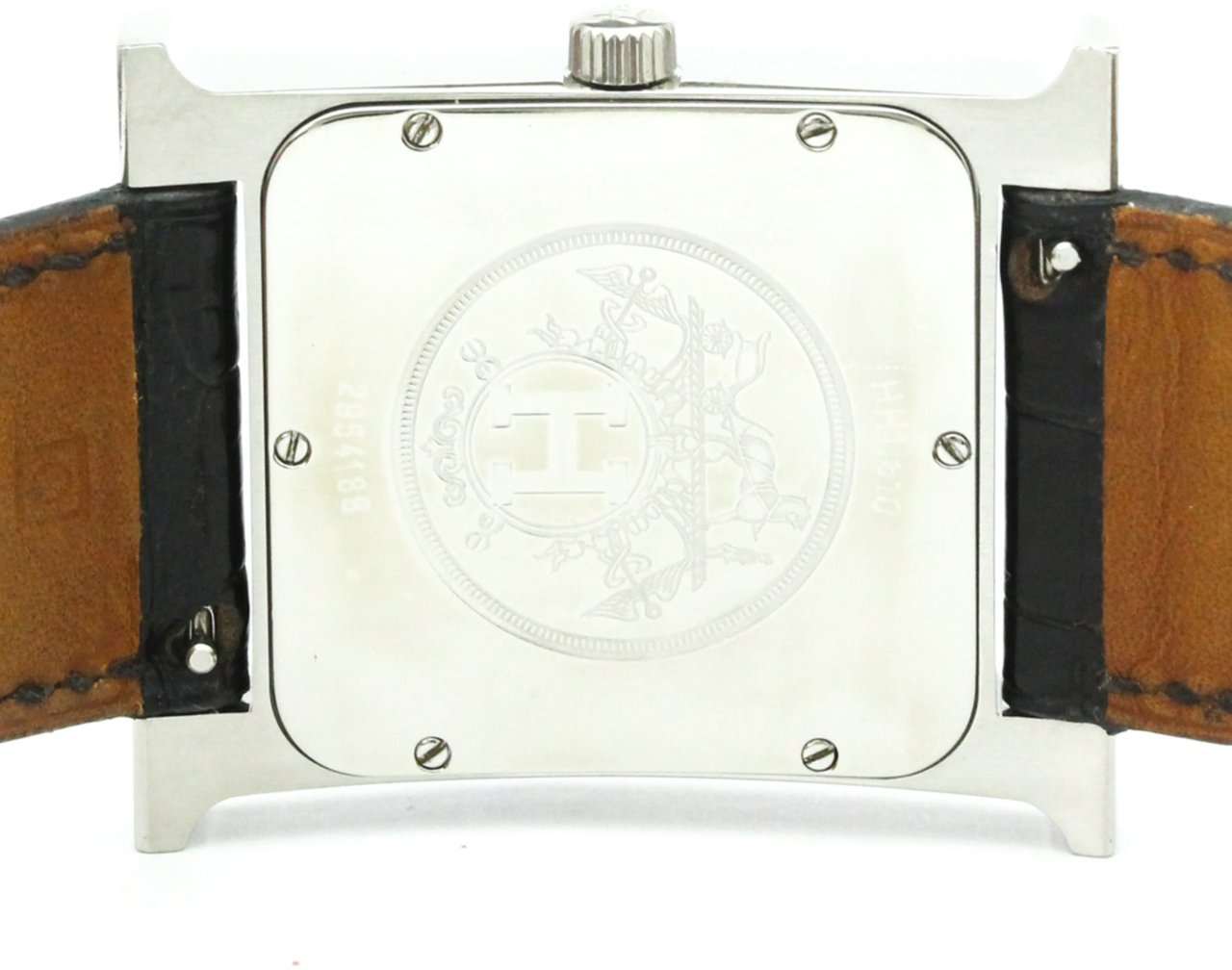 Hermès Hermes Heure H Quartz Stainless Steel and Alligator with Diamond Markers and Mother of Pearl 30 Divers