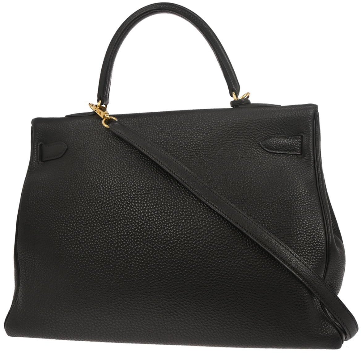Hermès Hermes Kelly Handbag Black Togo with Gold Hardware 35 Zwart
