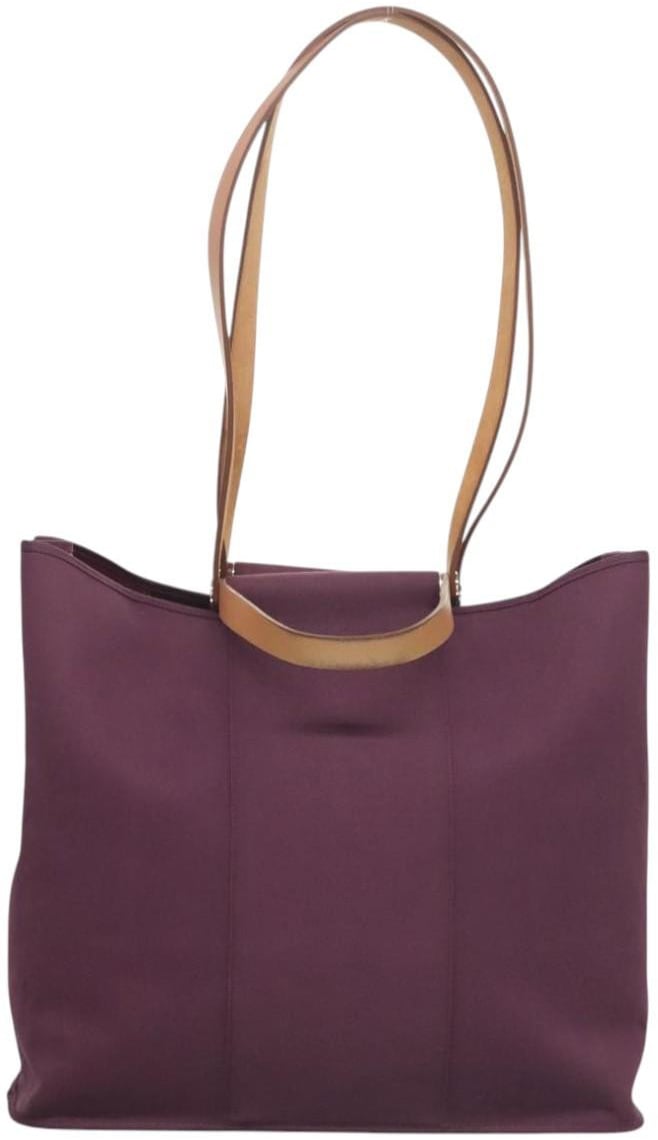 Hermès Hermes Cabag Handbag Toile and Leather GM Paars