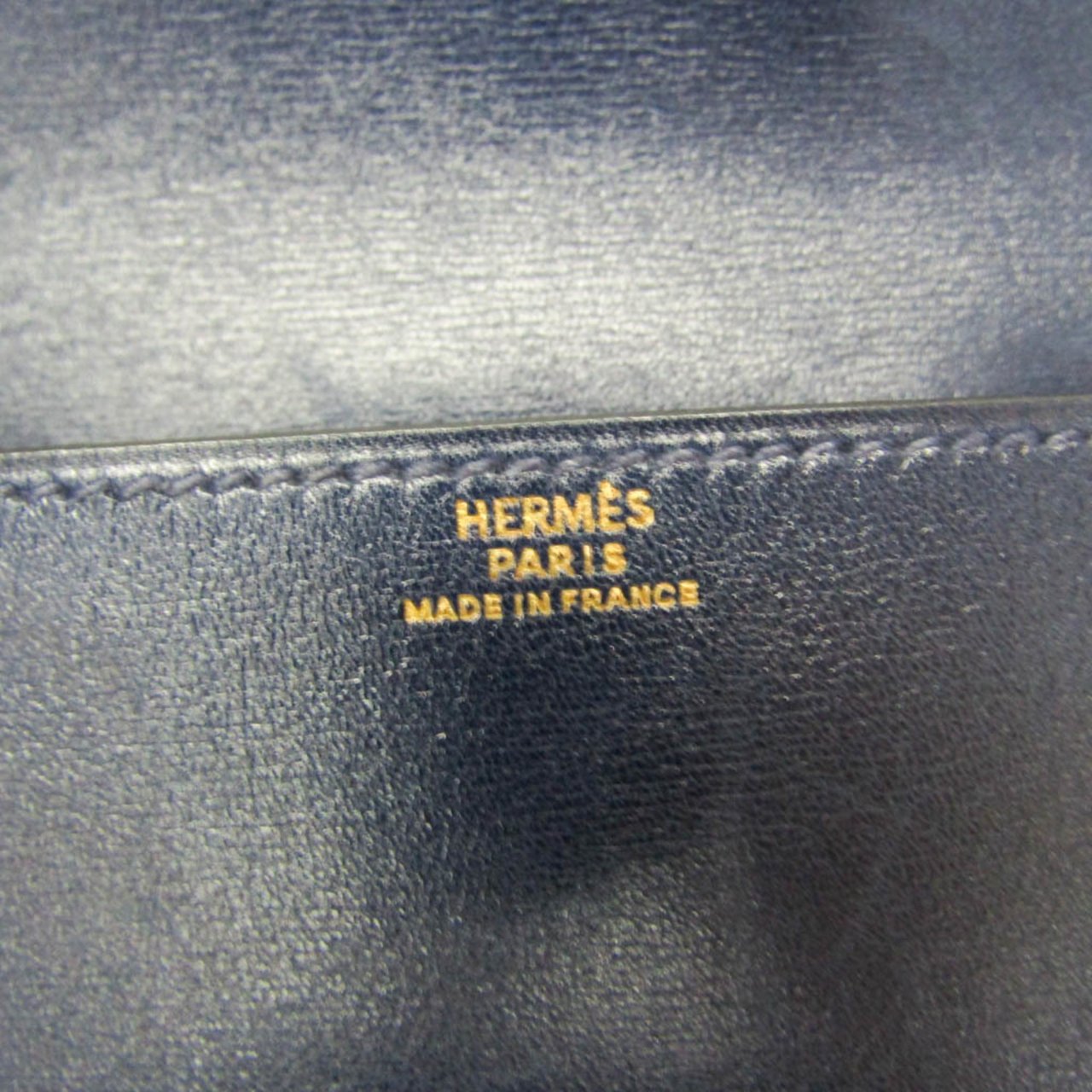 Hermès Hermes Pochette Green Belt Bag Leather Navy