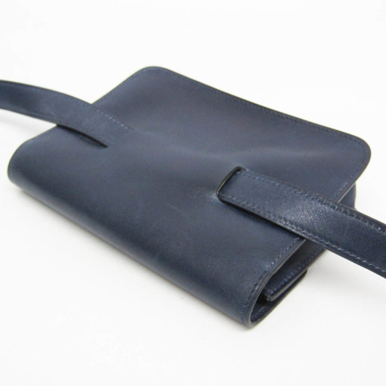 Hermès Hermes Pochette Green Belt Bag Leather Navy