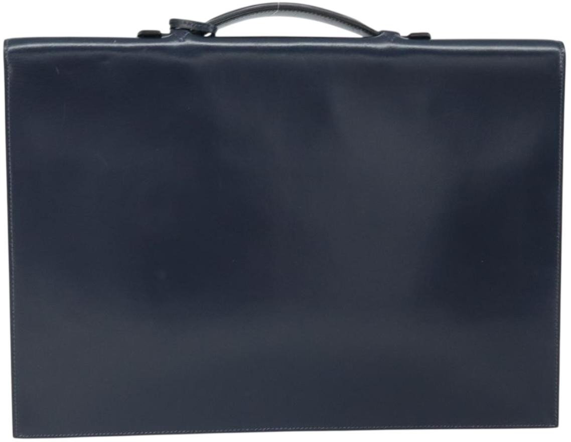 Hermès Hermes Sac a Depeches Bag Box Calf 38 Navy