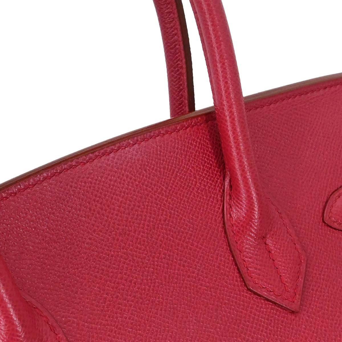 Hermès Hermes Birkin Handbag Red Courchevel with Gold Hardware 30 Rood