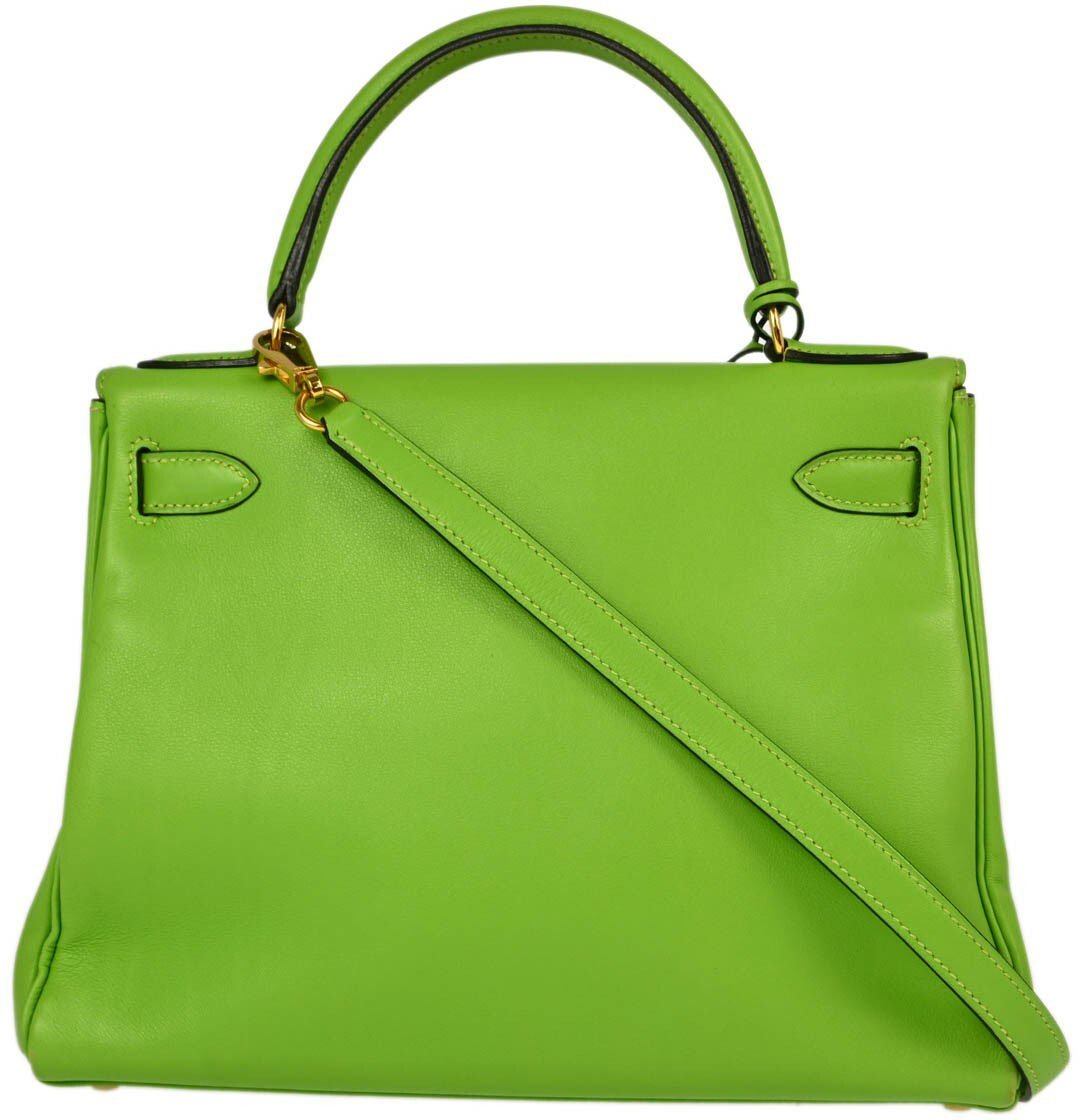 Hermès Hermes Kelly Handbag Green Gulliver with Gold Hardware 28 Groen