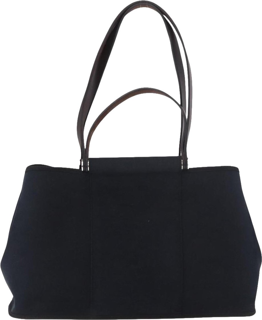 Hermès Hermes Cabag Elan Toile and Leather 39 Zwart