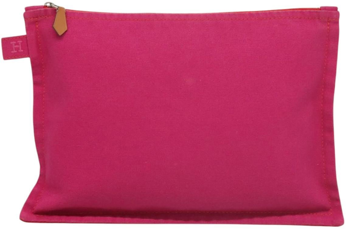 Hermès Hermes Bora Bora Pouch Toile MM Roze