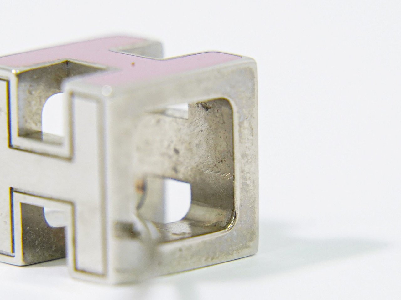 Hermès Hermes Cage d'H Pendant Necklace Metal Zilver