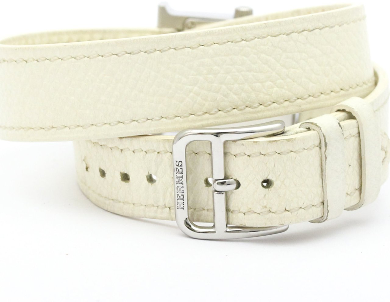 Hermès Hermes Heure H Double Tour Quartz Watch Stainless Steel and Leather 21 Divers