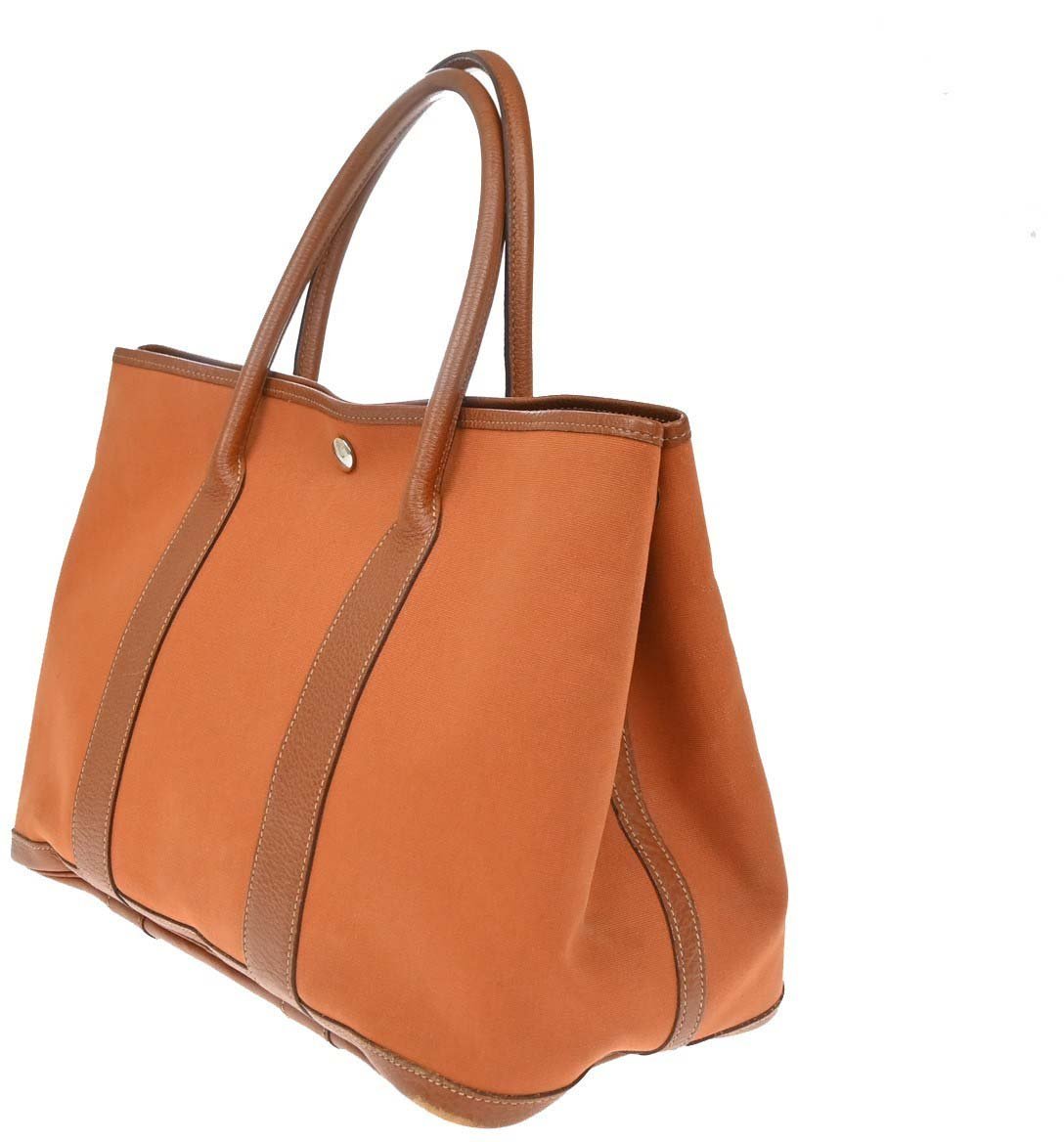 Hermès Hermes Garden Party Toile and Leather Oranje