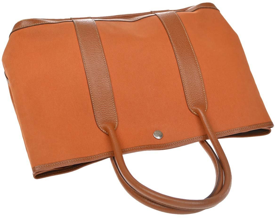 Hermès Hermes Garden Party Toile and Leather Oranje