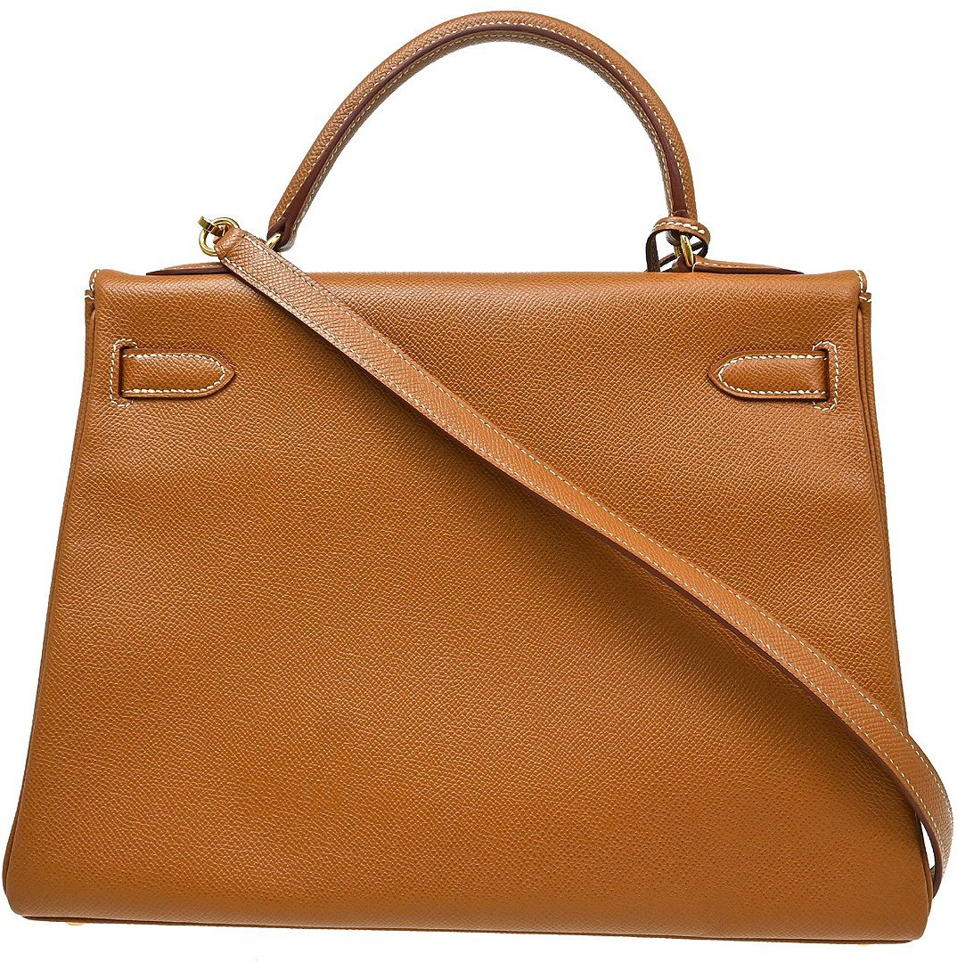 Hermès Hermes Kelly Brown Courchevel with Gold Hardware 32 Bruin