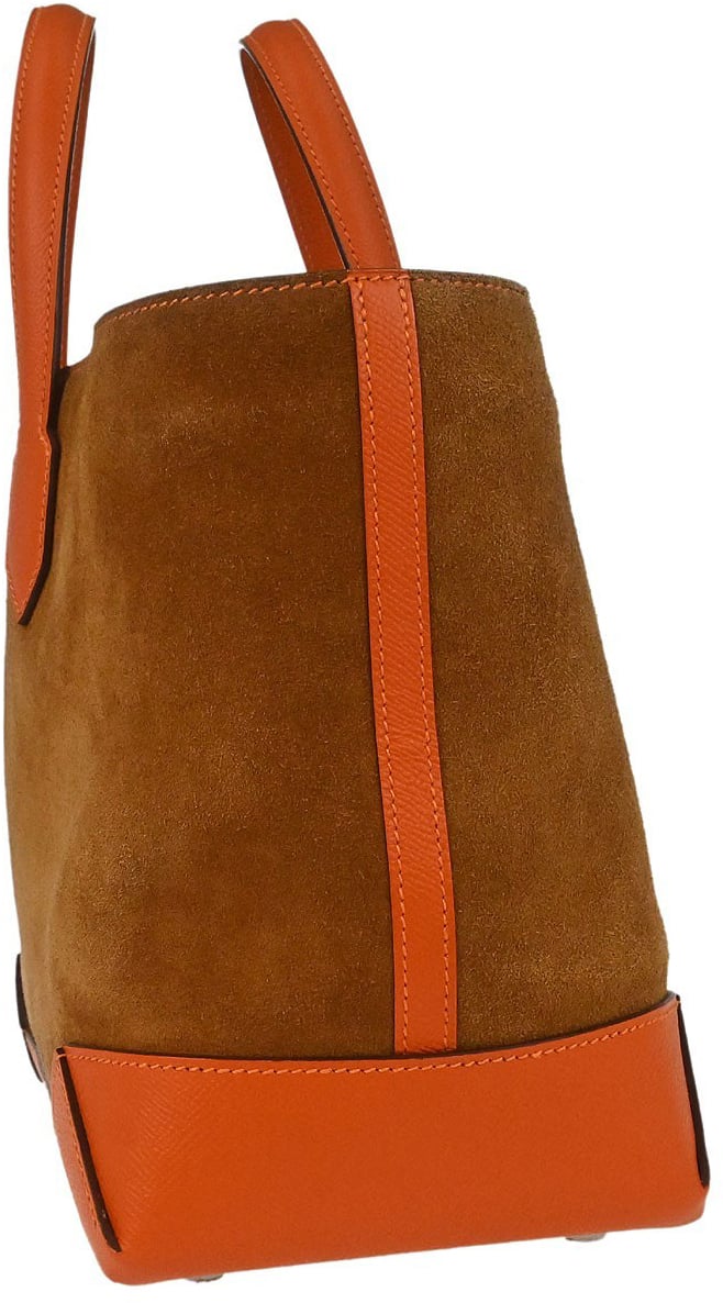 Hermès Hermes Maxibox Cabas Doblis Suede with Epsom 30 Oranje