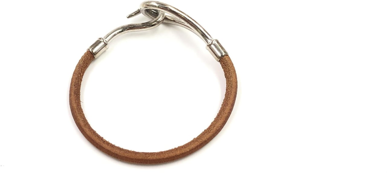Hermès Hermes Jumbo Hook Braided Leather and Metal small Bruin