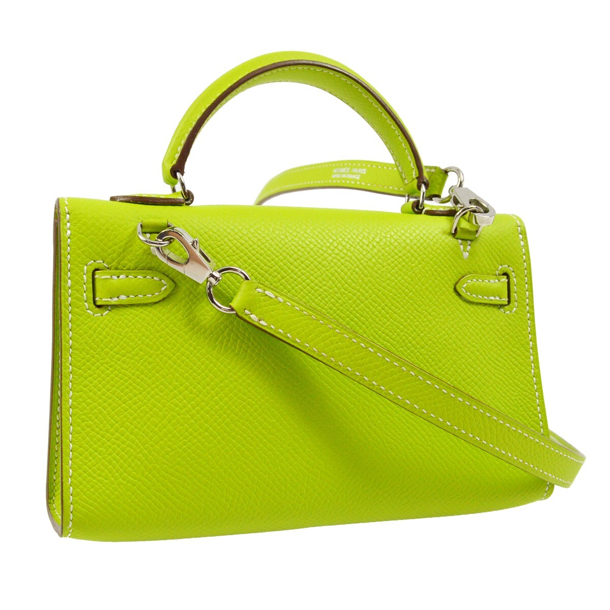 Hermès Hermes Kelly Mini II Bag Green Epsom with Palladium Hardware 20 Groen