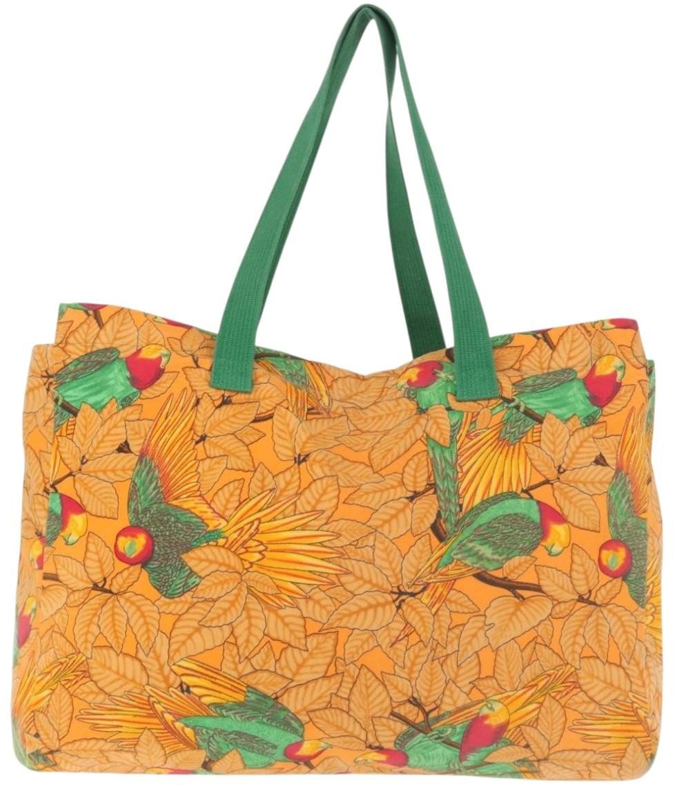 Hermès Hermes Beach Tote Printed Toile Large Oranje