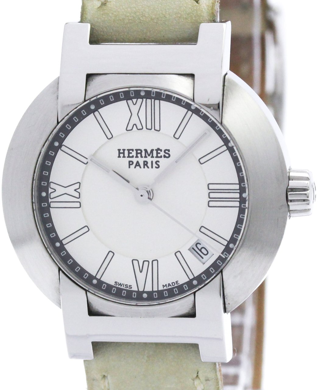 Hermès Hermes Nomade Quartz Watch Stainless Steel and Leather 28 Divers