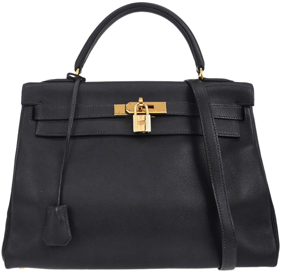 Hermès Hermes Kelly Handbag Blue Courchevel with Gold Hardware 32 Blauw