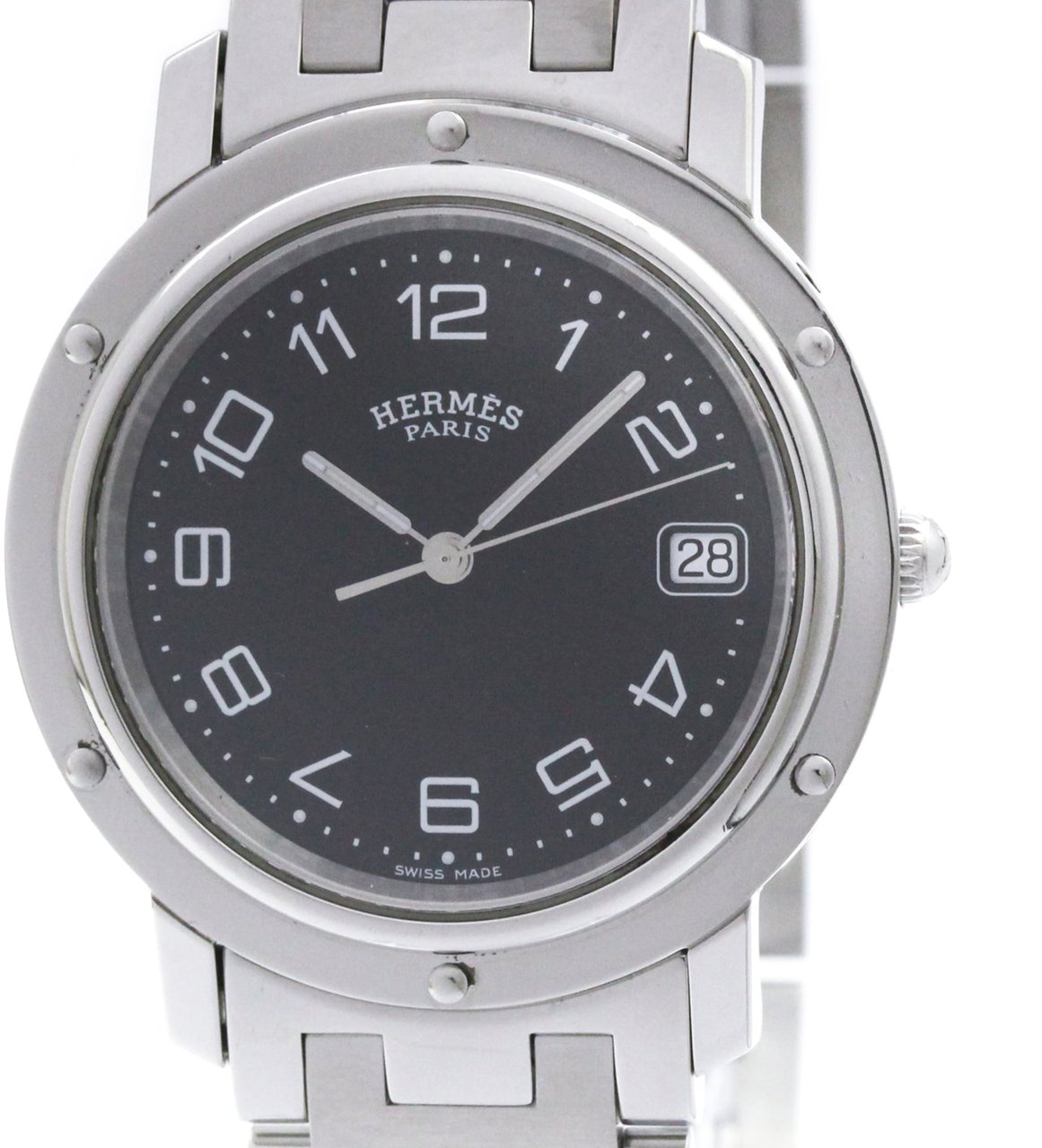 Hermès Hermes Clipper Quartz Watch Stainless Steel 36 Divers