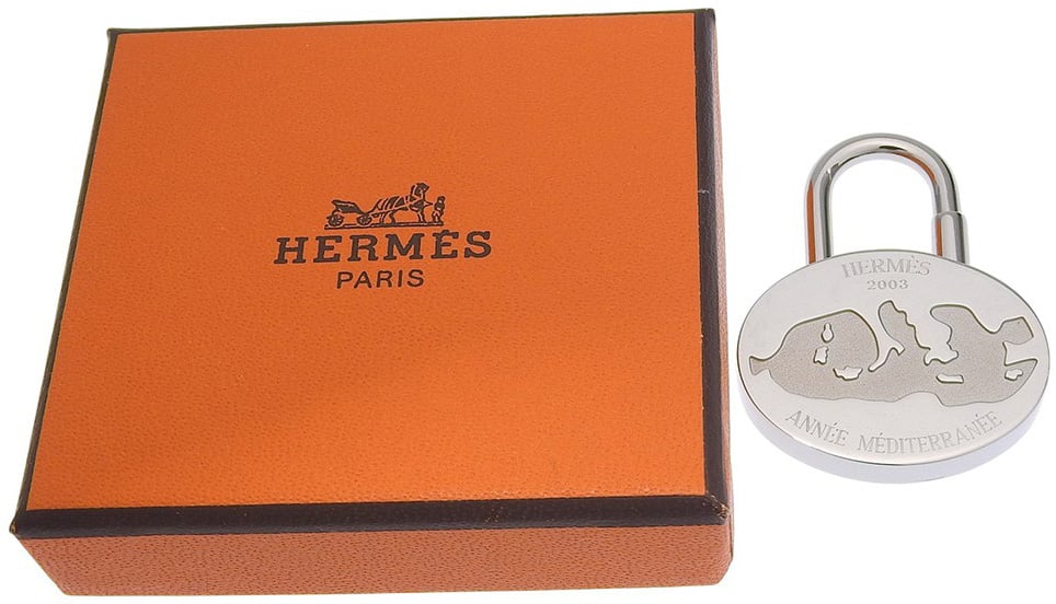 Hermès Hermes Annee Mediterranee Cadena Lock Charm Metal Zilver
