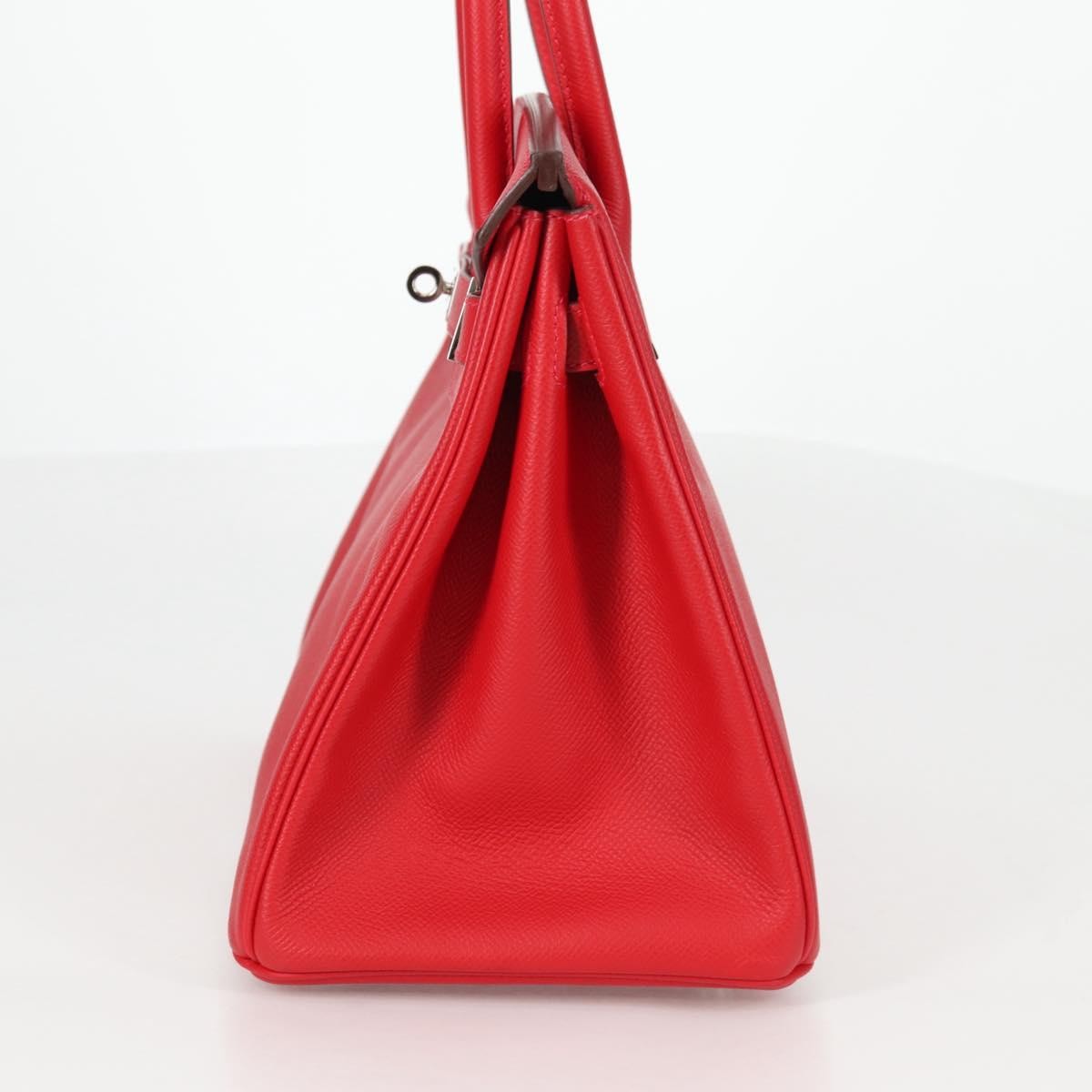 Hermès Hermes Birkin Handbag Red Epsom with Palladium Hardware 30 Rood