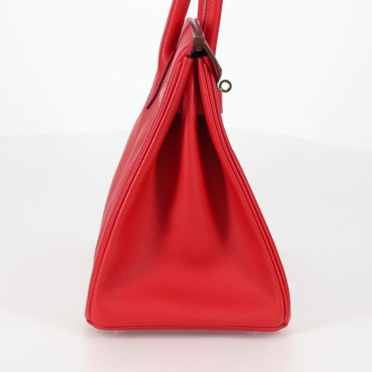 Hermès Hermes Birkin Handbag Red Epsom with Palladium Hardware 30 Rood