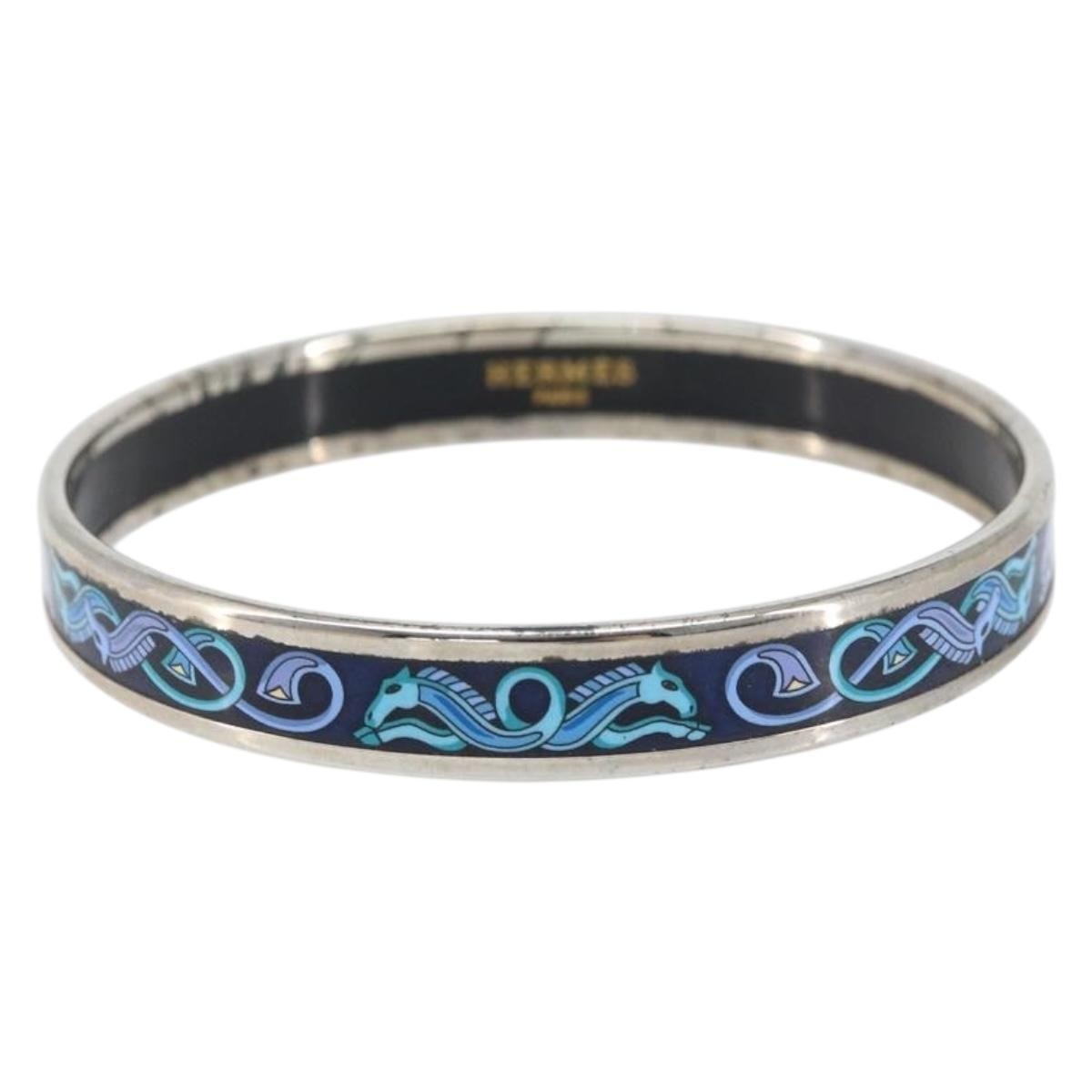 Hermès Hermes Caleche Bangle Bracelet Metal Navy