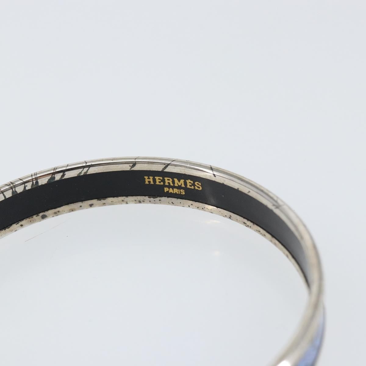 Hermès Hermes Caleche Bangle Bracelet Metal Navy