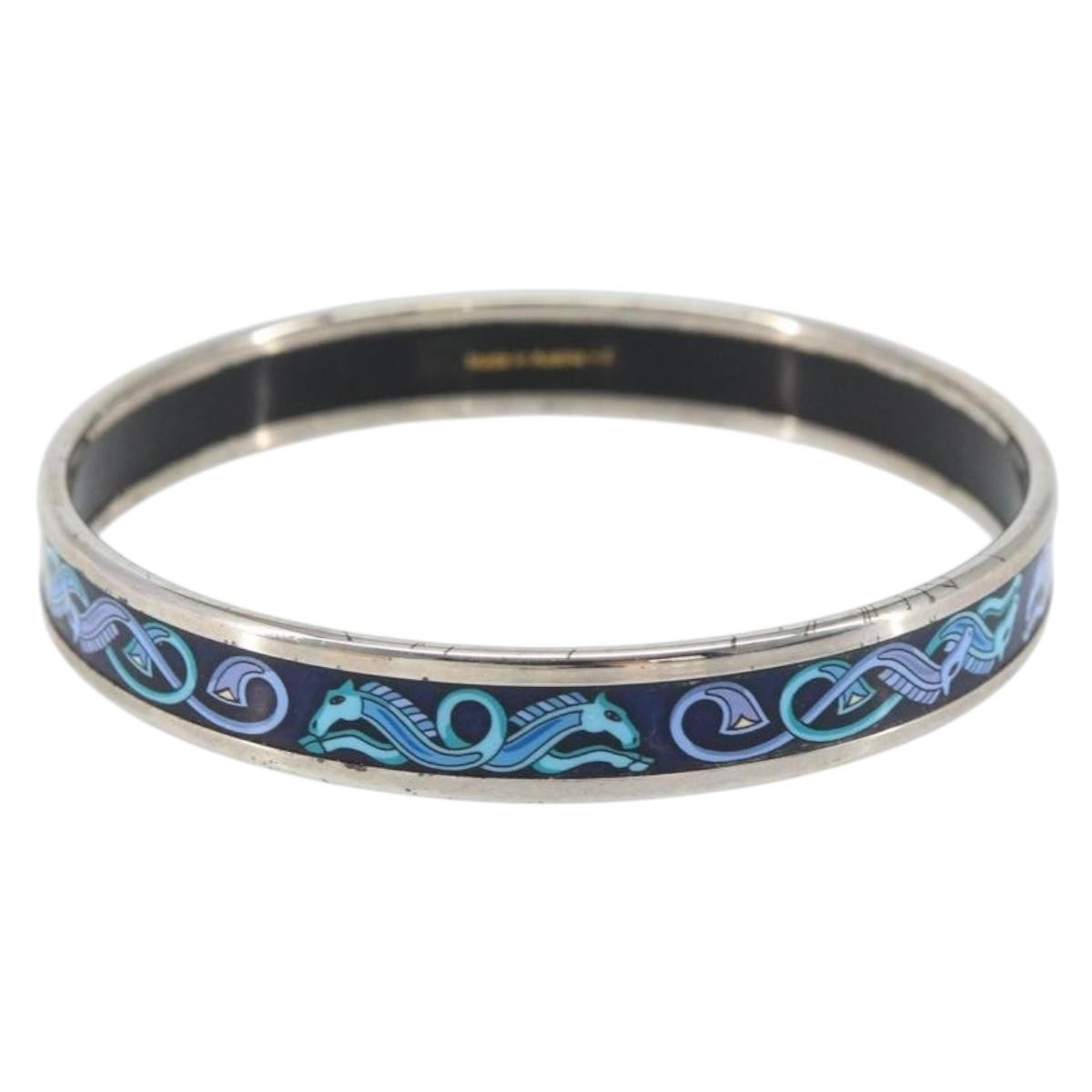 Hermès Hermes Caleche Bangle Bracelet Metal Navy
