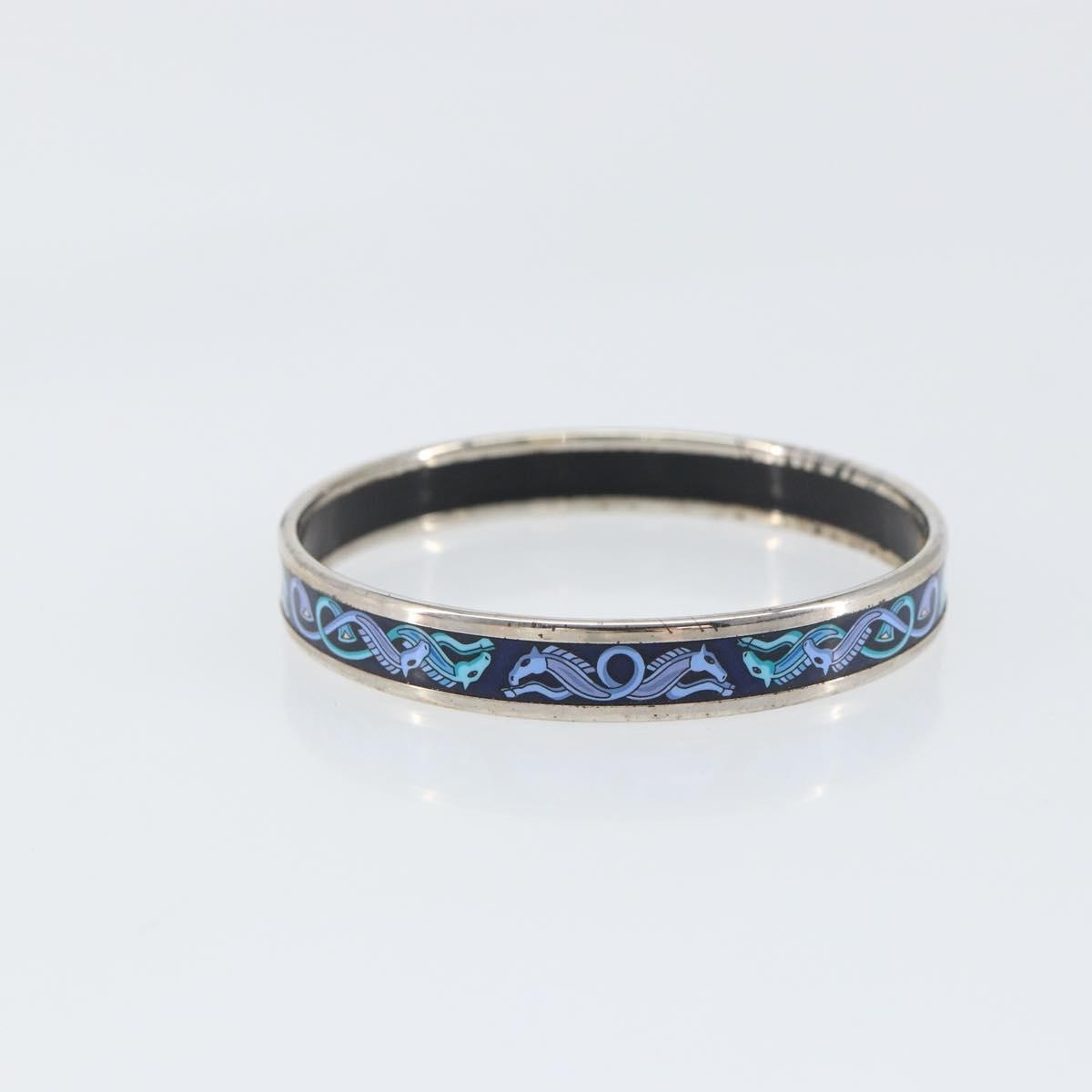 Hermès Hermes Caleche Bangle Bracelet Metal Navy