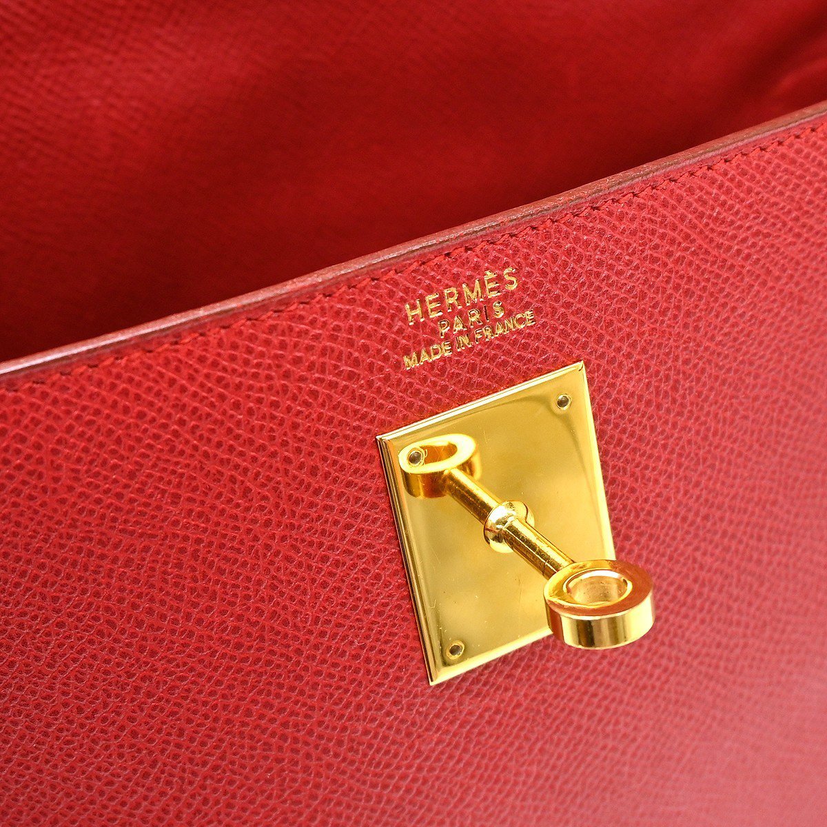 Hermès Hermes Kelly Red Courchevel with Gold Hardware 32 Rood