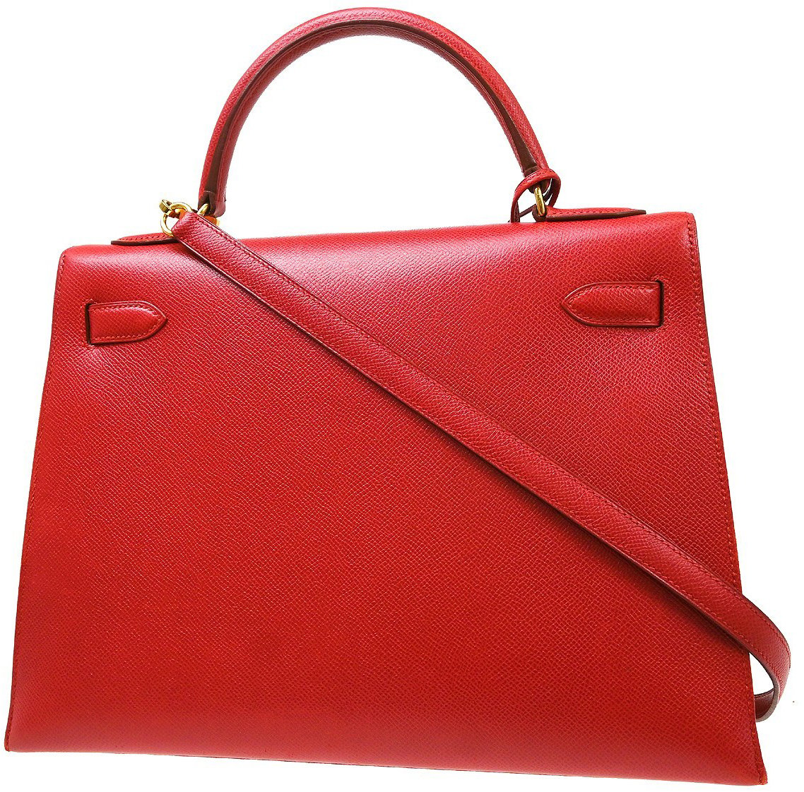 Hermès Hermes Kelly Red Courchevel with Gold Hardware 32 Rood
