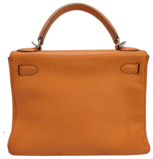 Hermès Hermes Kelly Orange Clemence with Palladium Hardware 28 Oranje