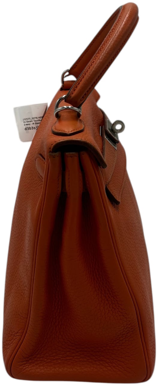 Hermès Hermes Kelly Orange Clemence with Palladium Hardware 28 Oranje