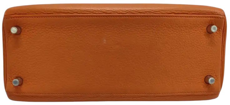 Hermès Hermes Kelly Orange Clemence with Palladium Hardware 28 Oranje