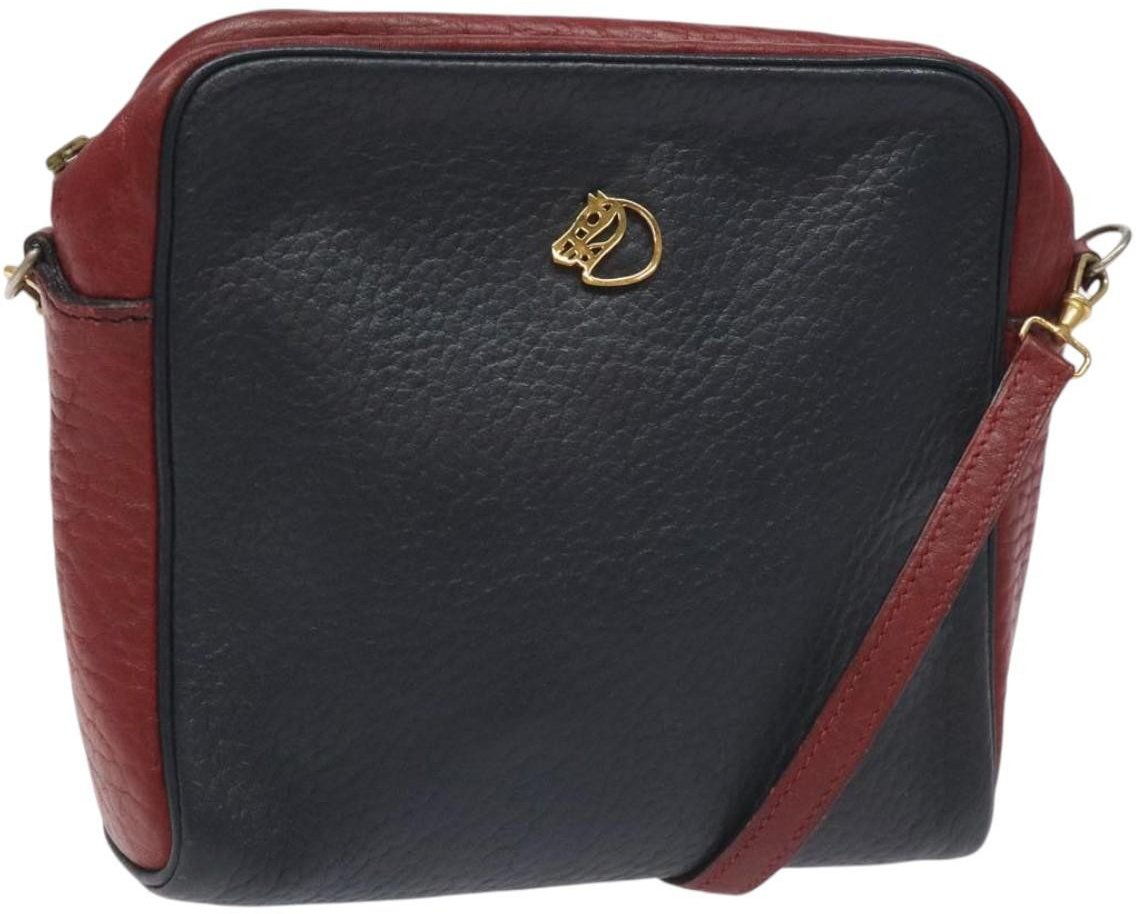 Hermès Hermes Jockey shoulder bag Leather Navy