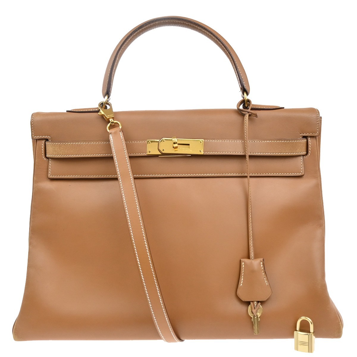 Hermès Hermes Kelly Handbag Brown Togo with Gold Hardware 35 Bruin