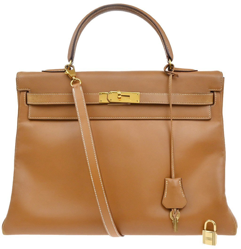 Hermès Hermes Kelly Handbag Brown Togo with Gold Hardware 35 Bruin