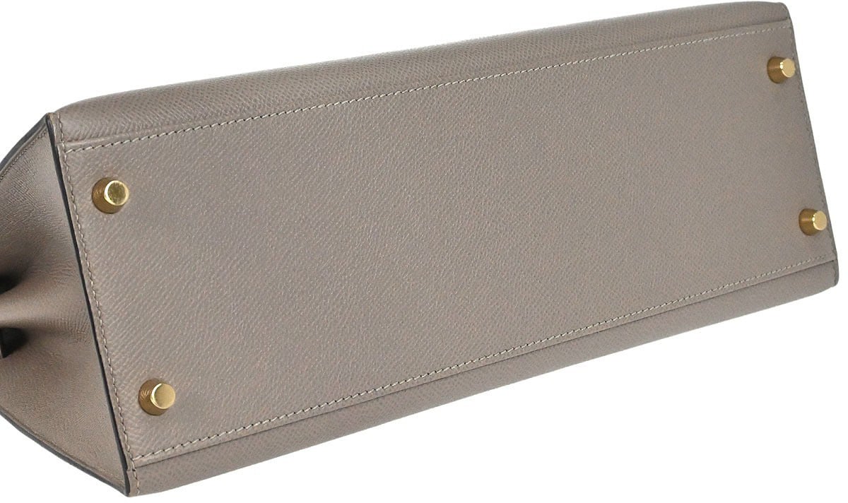 Hermès Hermes Kelly Handbag Grey Epsom with Gold Hardware 32 Grijs