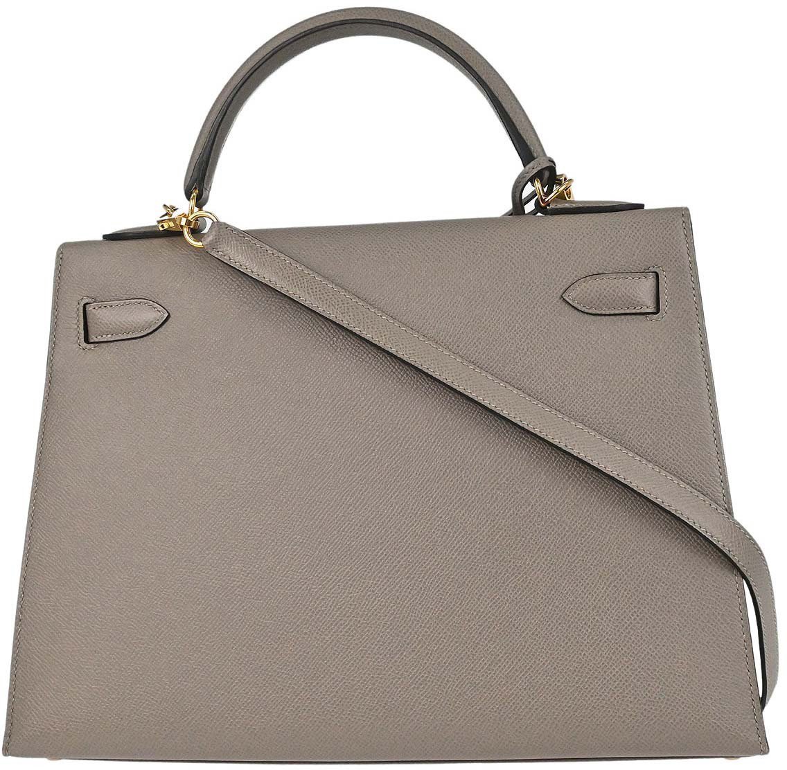 Hermès Hermes Kelly Handbag Grey Epsom with Gold Hardware 32 Grijs