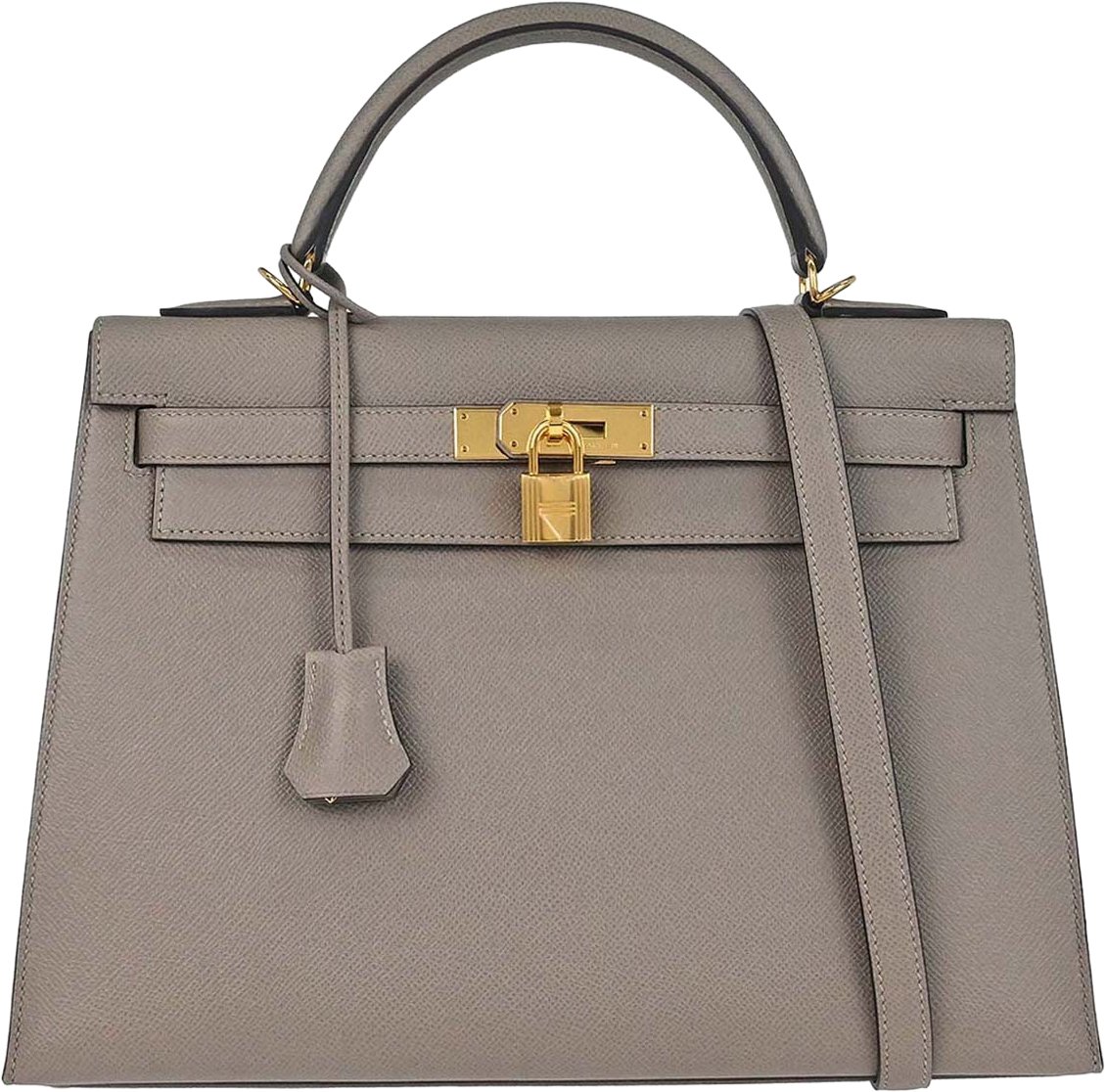 Hermès Hermes Kelly Handbag Grey Epsom with Gold Hardware 32 Grijs
