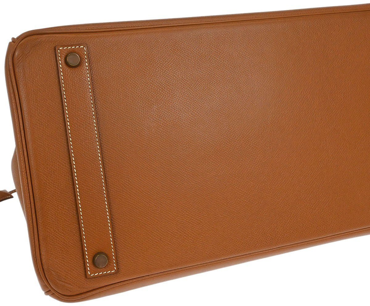 Hermès Hermes Birkin Handbag Brown Courchevel with Gold Hardware 40 Goud