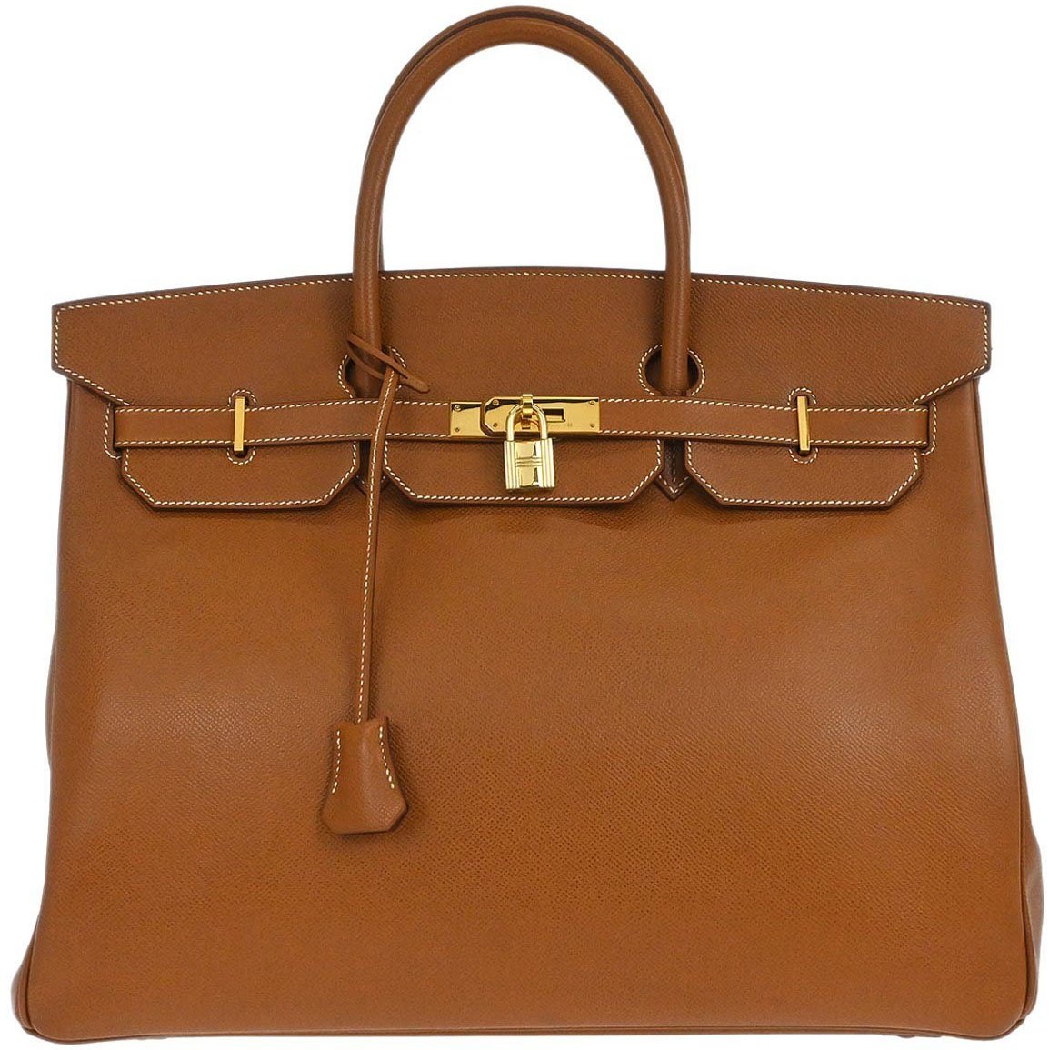 Hermès Hermes Birkin Handbag Brown Courchevel with Gold Hardware 40 Goud