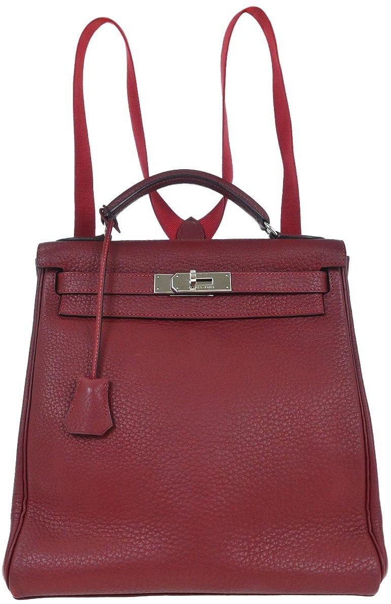 Hermès Hermes Kelly Ado Backpack Fjord 28 Rood