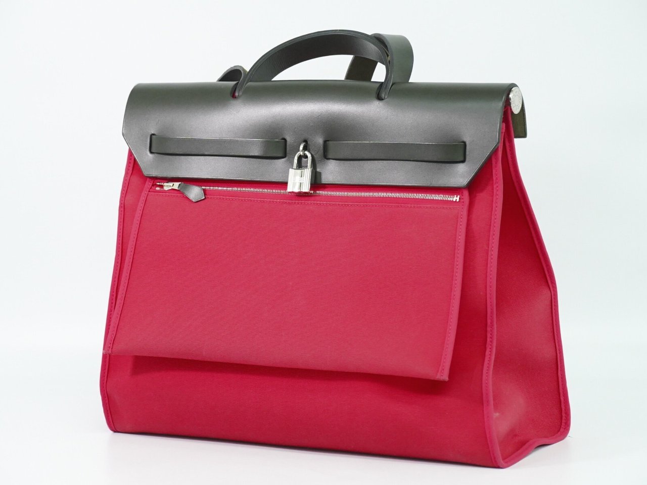 Hermès Hermes Herbag Zip Toile and Leather 20 Roze