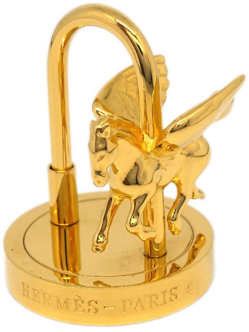 Hermès Hermes Pegasus Cadena Lock Charm Metal Goud