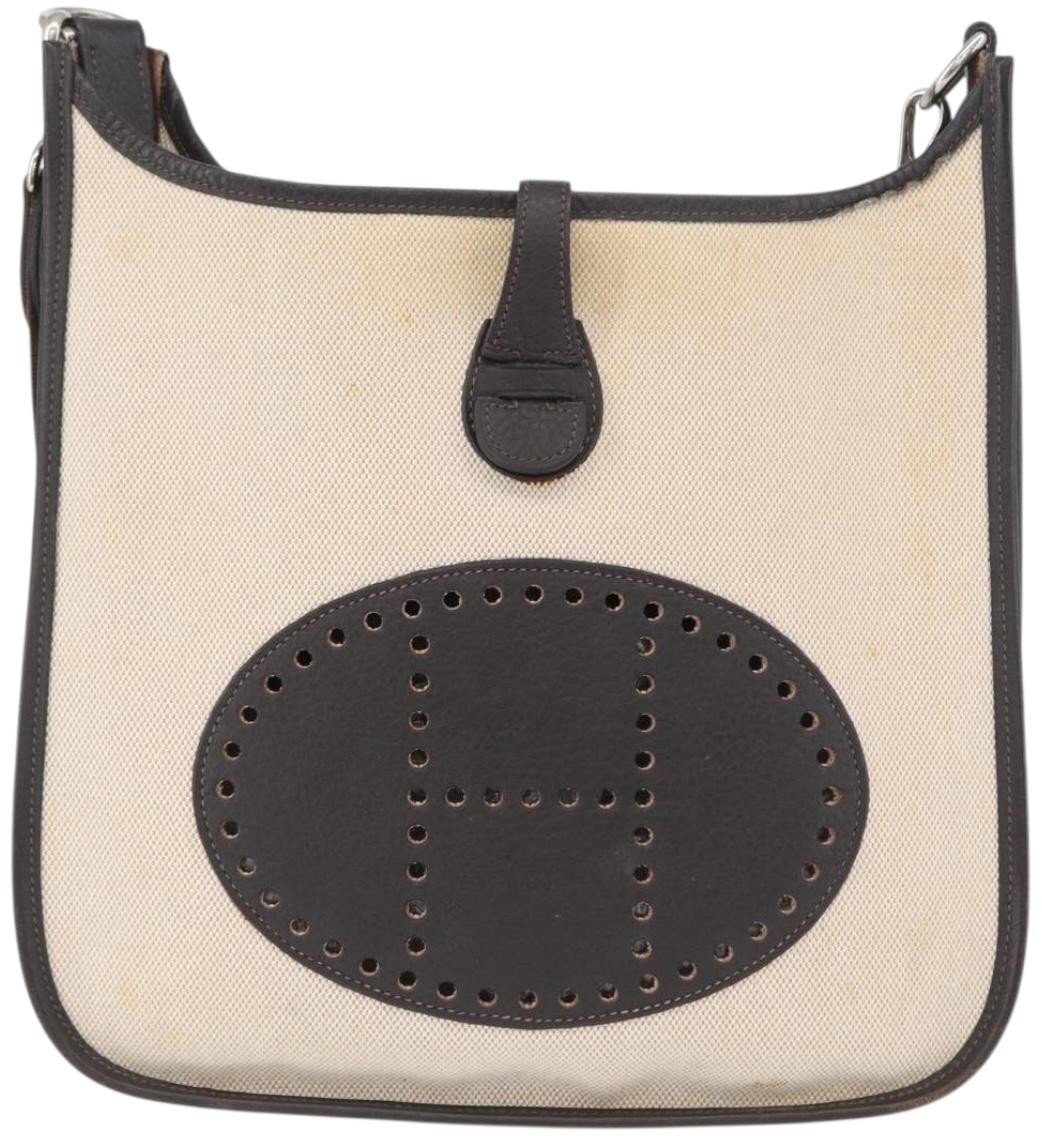 Hermès Hermes Evelyne Bag Gen II Toile and Leather PM Beige