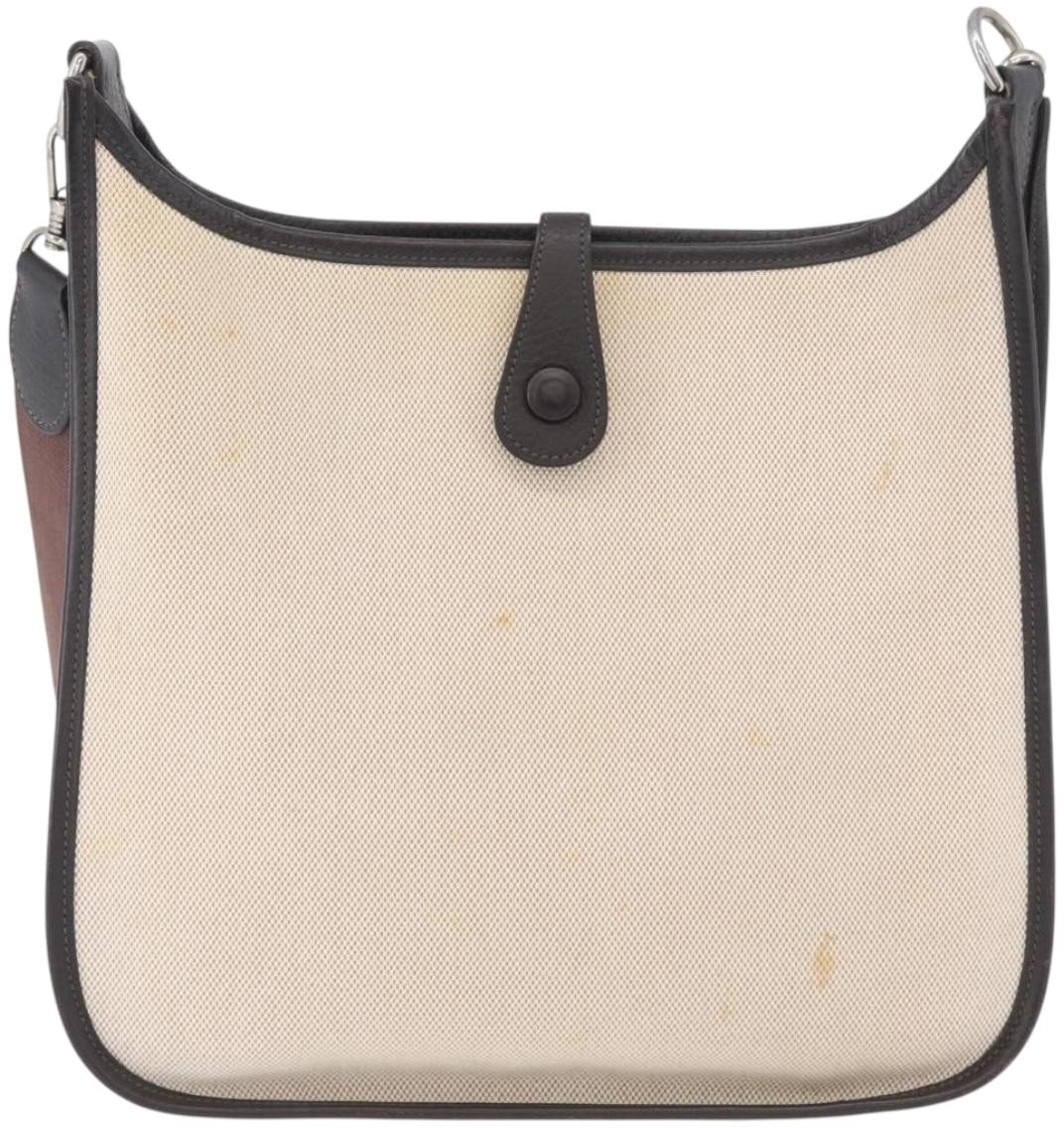 Hermès Hermes Evelyne Bag Gen II Toile and Leather PM Beige